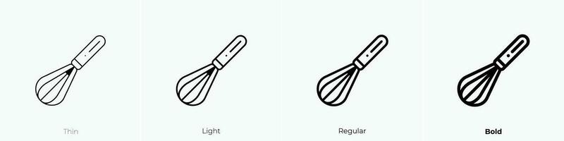 whisk icon. Thin, Light, Regular And Bold style design isolated on white background vector