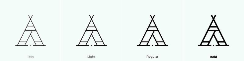 wigwam icon. Thin, Light, Regular And Bold style design isolated on white background vector