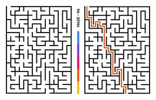 Abstract Maze Puzzle Labyrinth With Entry And Exit. Maze For Activity Book. Problem-Solving Puzzles Games For Workbook. Vector illustration - EPS 10