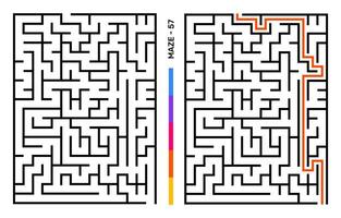 Abstract Maze Puzzle Labyrinth With Entry And Exit. Maze For Activity Book. Problem-Solving Puzzles Games For Workbook. Vector illustration - EPS 10