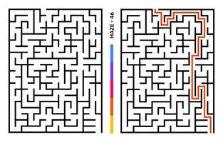 Abstract Maze Puzzle Labyrinth With Entry And Exit. Maze For Activity Book. Problem-Solving Puzzles Games For Workbook. Vector illustration - EPS 10