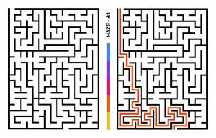 Abstract Maze Puzzle Labyrinth With Entry And Exit. Maze For Activity Book. Problem-Solving Puzzles Games For Workbook. Vector illustration - EPS 10