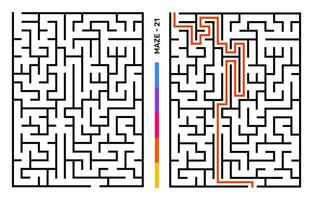 Abstract Maze Puzzle Labyrinth With Entry And Exit. Maze For Activity Book. Problem-Solving Puzzles Games For Workbook. Vector illustration - EPS 10