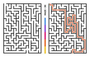 Abstract Maze Puzzle Labyrinth With Entry And Exit. Maze For Activity Book. Problem-Solving Puzzles Games For Workbook. Vector illustration - EPS 10