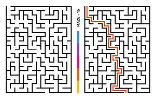 Abstract Maze Puzzle Labyrinth With Entry And Exit. Maze For Activity Book. Problem-Solving Puzzles Games For Workbook. Vector illustration - EPS 10