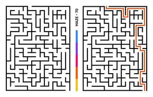 Abstract Maze Puzzle Labyrinth With Entry And Exit. Maze For Activity Book. Problem-Solving Puzzles Games For Workbook. Vector illustration - EPS 10