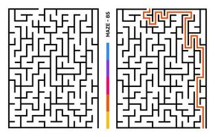 Abstract Maze Puzzle Labyrinth With Entry And Exit. Maze For Activity Book. Problem-Solving Puzzles Games For Workbook. Vector illustration - EPS 10