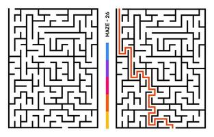 Abstract Maze Puzzle Labyrinth With Entry And Exit. Maze For Activity Book. Problem-Solving Puzzles Games For Workbook. Vector illustration - EPS 10