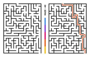 Abstract Maze Puzzle Labyrinth With Entry And Exit. Maze For Activity Book. Problem-Solving Puzzles Games For Workbook. Vector illustration - EPS 10