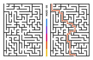 Abstract Maze Puzzle Labyrinth With Entry And Exit. Maze For Activity Book. Problem-Solving Puzzles Games For Workbook. Vector illustration - EPS 10