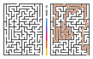 Abstract Maze Puzzle Labyrinth With Entry And Exit. Maze For Activity Book. Problem-Solving Puzzles Games For Workbook. Vector illustration - EPS 10