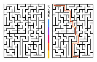 Abstract Maze Puzzle Labyrinth With Entry And Exit. Maze For Activity Book. Problem-Solving Puzzles Games For Workbook. Vector illustration - EPS 10