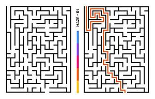 Abstract Maze Puzzle Labyrinth With Entry And Exit. Maze For Activity Book. Problem-Solving Puzzles Games For Workbook. Vector illustration - EPS 10