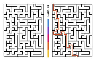 Abstract Maze Puzzle Labyrinth With Entry And Exit. Maze For Activity Book. Problem-Solving Puzzles Games For Workbook. Vector illustration - EPS 10