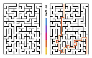 Abstract Maze Puzzle Labyrinth With Entry And Exit. Maze For Activity Book. Problem-Solving Puzzles Games For Workbook. Vector illustration - EPS 10