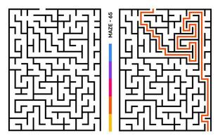 Abstract Maze Puzzle Labyrinth With Entry And Exit. Maze For Activity Book. Problem-Solving Puzzles Games For Workbook. Vector illustration - EPS 10