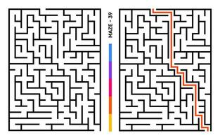 Abstract Maze Puzzle Labyrinth With Entry And Exit. Maze For Activity Book. Problem-Solving Puzzles Games For Workbook. Vector illustration - EPS 10