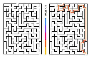 Abstract Maze Puzzle Labyrinth With Entry And Exit. Maze For Activity Book. Problem-Solving Puzzles Games For Workbook. Vector illustration - EPS 10