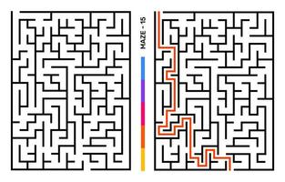 Abstract Maze Puzzle Labyrinth With Entry And Exit. Maze For Activity Book. Problem-Solving Puzzles Games For Workbook. Vector illustration - EPS 10