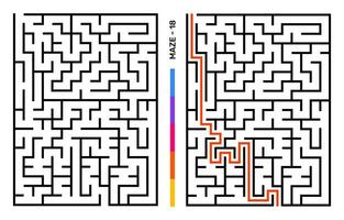 Abstract Maze Puzzle Labyrinth With Entry And Exit. Maze For Activity Book. Problem-Solving Puzzles Games For Workbook. Vector illustration - EPS 10