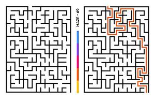 Abstract Maze Puzzle Labyrinth With Entry And Exit. Maze For Activity Book. Problem-Solving Puzzles Games For Workbook. Vector illustration - EPS 10