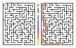 Abstract Maze Puzzle Labyrinth With Entry And Exit. Maze For Activity Book. Problem-Solving Puzzles Games For Workbook. Vector illustration - EPS 10