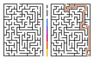 Abstract Maze Puzzle Labyrinth With Entry And Exit. Maze For Activity Book. Problem-Solving Puzzles Games For Workbook. Vector illustration - EPS 10