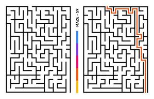 Abstract Maze Puzzle Labyrinth With Entry And Exit. Maze For Activity Book. Problem-Solving Puzzles Games For Workbook. Vector illustration - EPS 10