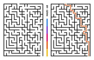 Abstract Maze Puzzle Labyrinth With Entry And Exit. Maze For Activity Book. Problem-Solving Puzzles Games For Workbook. Vector illustration - EPS 10