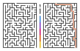 Abstract Maze Puzzle Labyrinth With Entry And Exit. Maze For Activity Book. Problem-Solving Puzzles Games For Workbook. Vector illustration - EPS 10