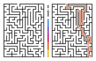 Abstract Maze Puzzle Labyrinth With Entry And Exit. Maze For Activity Book. Problem-Solving Puzzles Games For Workbook. Vector illustration - EPS 10