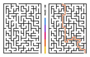 Abstract Maze Puzzle Labyrinth With Entry And Exit. Maze For Activity Book. Problem-Solving Puzzles Games For Workbook. Vector illustration - EPS 10