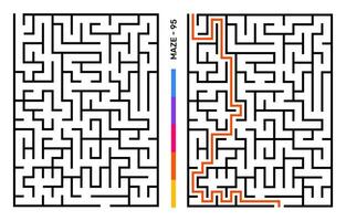 Abstract Maze Puzzle Labyrinth With Entry And Exit. Maze For Activity Book. Problem-Solving Puzzles Games For Workbook. Vector illustration - EPS 10