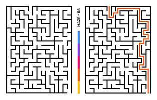 Abstract Maze Puzzle Labyrinth With Entry And Exit. Maze For Activity Book. Problem-Solving Puzzles Games For Workbook. Vector illustration - EPS 10