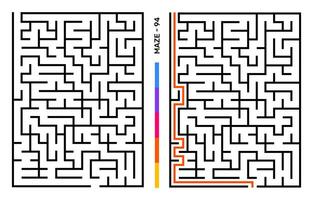 Abstract Maze Puzzle Labyrinth With Entry And Exit. Maze For Activity Book. Problem-Solving Puzzles Games For Workbook. Vector illustration - EPS 10