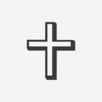 iglesia, cristiano, religión, cruz, cresta icono vector símbolo firmar