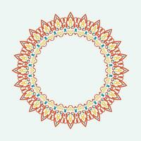 Decorative circle frame. Rounded ring with ornate ornament in oriental and arabic style antique disk with patterned vector ornament.