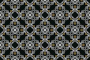 oriental pattern. Black, White and Yellow color with Arabic ornament. Pattern, background and wallpaper for your design. Textile ornament. Vector illustration.