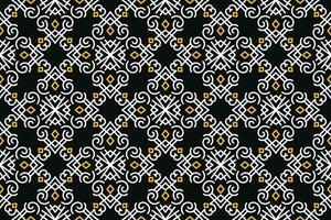 oriental modelo. negro, blanco y amarillo color con Arábica ornamento. patrón, antecedentes y fondo de pantalla para tu diseño. textil ornamento. vector ilustración.