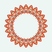 Decorative circle frame. Rounded ring with ornate ornament in oriental and arabic style antique disk with patterned vector ornament.