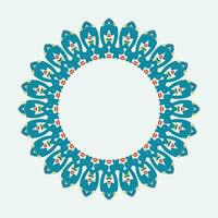 Decorative circle frame. Rounded ring with ornate ornament in oriental and arabic style antique disk with patterned vector ornament.