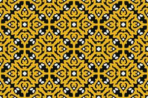 oriental pattern. Black, White and Yellow color with Arabic ornament. Pattern, background and wallpaper for your design. Textile ornament. Vector illustration.