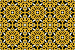 oriental modelo. negro, blanco y amarillo color con Arábica ornamento. patrón, antecedentes y fondo de pantalla para tu diseño. textil ornamento. vector ilustración.