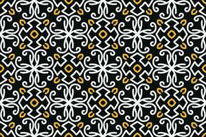 oriental modelo. negro, blanco y amarillo color con Arábica ornamento. patrón, antecedentes y fondo de pantalla para tu diseño. textil ornamento. vector ilustración.