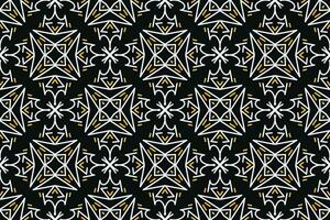 oriental pattern. Black, White and Yellow color with Arabic ornament. Pattern, background and wallpaper for your design. Textile ornament. Vector illustration.
