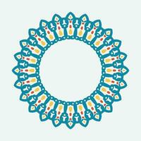 Decorative circle frame. Rounded ring with ornate ornament in oriental and arabic style antique disk with patterned vector ornament.