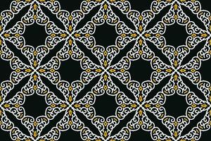 oriental pattern. Black, White and Yellow color with Arabic ornament. Pattern, background and wallpaper for your design. Textile ornament. Vector illustration.