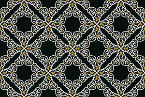 oriental modelo. negro, blanco y amarillo color con Arábica ornamento. patrón, antecedentes y fondo de pantalla para tu diseño. textil ornamento. vector ilustración.