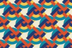 Abstractgeometric pattern background, vector circle, triangle and square lines color art design. Colorful pattern background