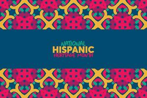 National Hispanic Heritage Month. Hispanic and Latino Americans culture. Background, poster, greeting card, banner design. vector